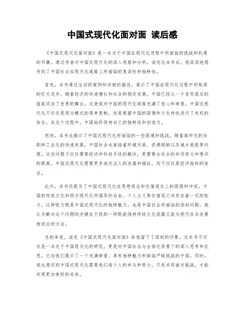 中国式现代化面对面 读后感