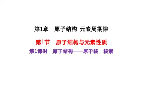 1.1第1课时 原子结构——原子核 核素课件高一下学期鲁科版化学必修第二册