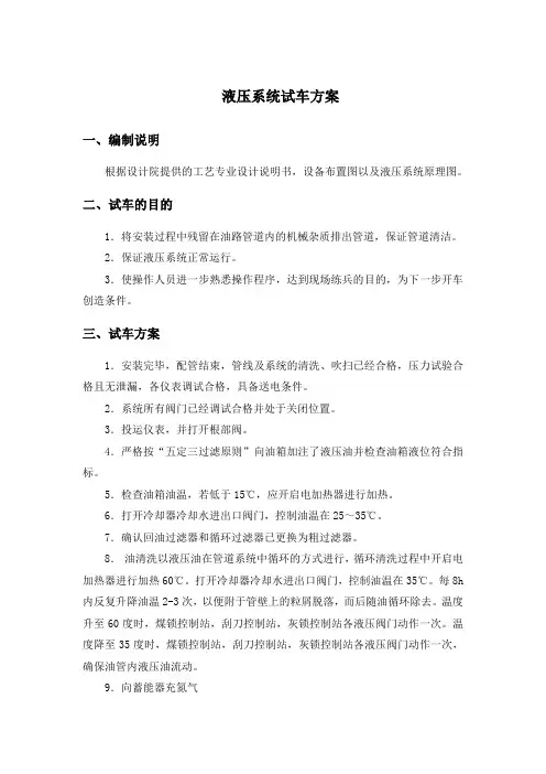 试车方案