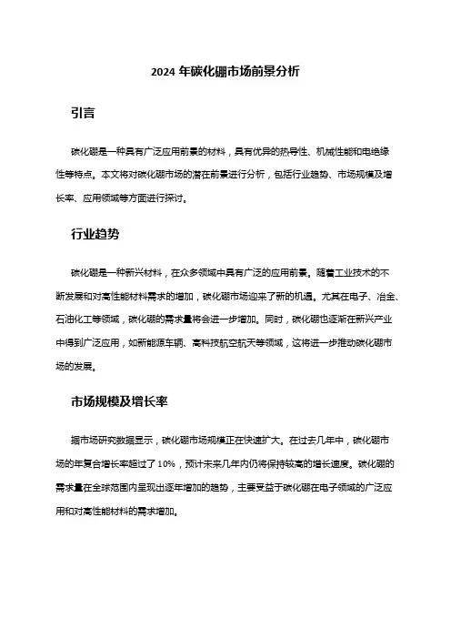 2024年碳化硼市场前景分析