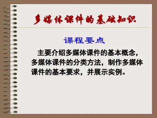 多媒体的基础知识 PPT课件