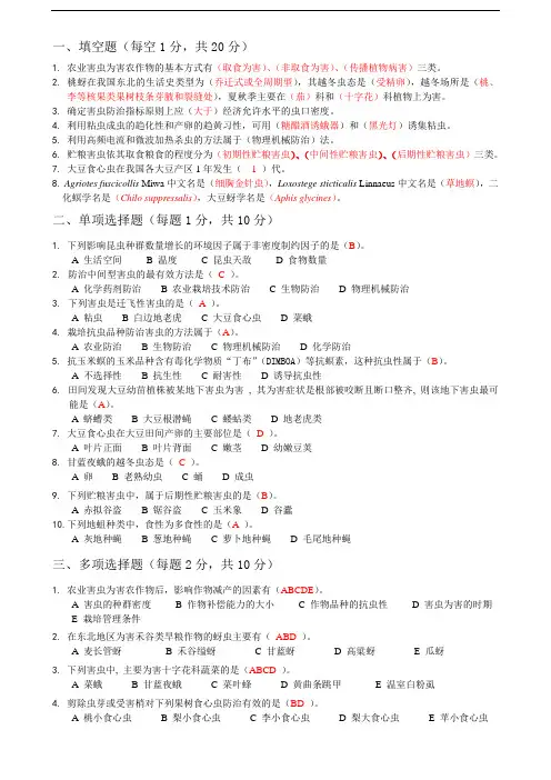 农业昆虫学06试题