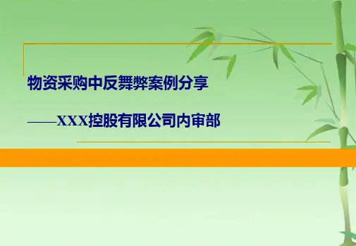 XXX公司物资采购反舞弊审计案例分享(共22张PPT)