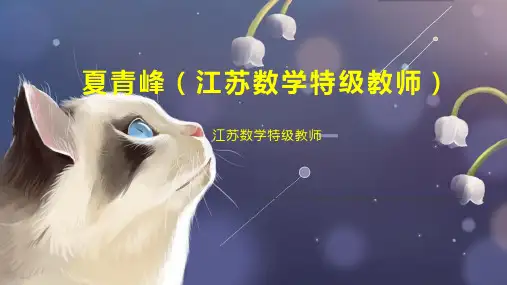 夏青峰(江苏数学特级教师)