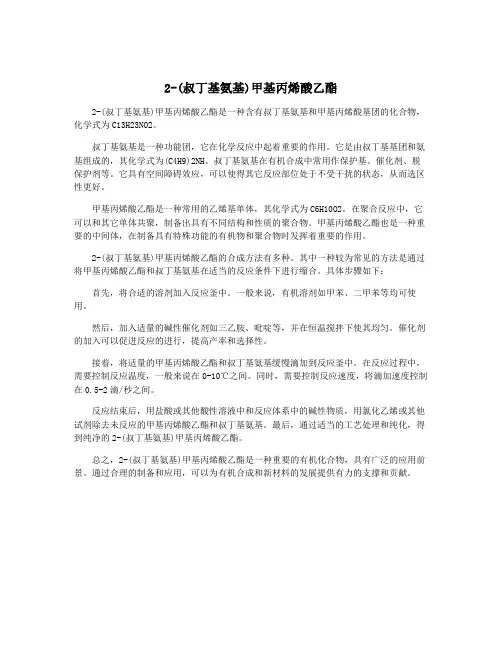 2-(叔丁基氨基)甲基丙烯酸乙酯