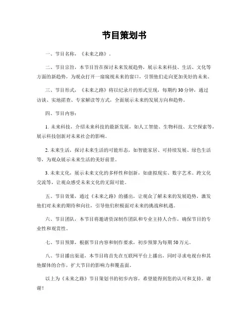 节目策划书