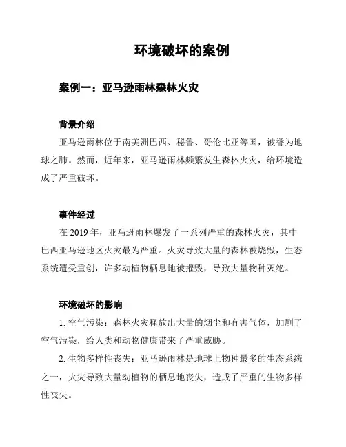 环境破坏的案例