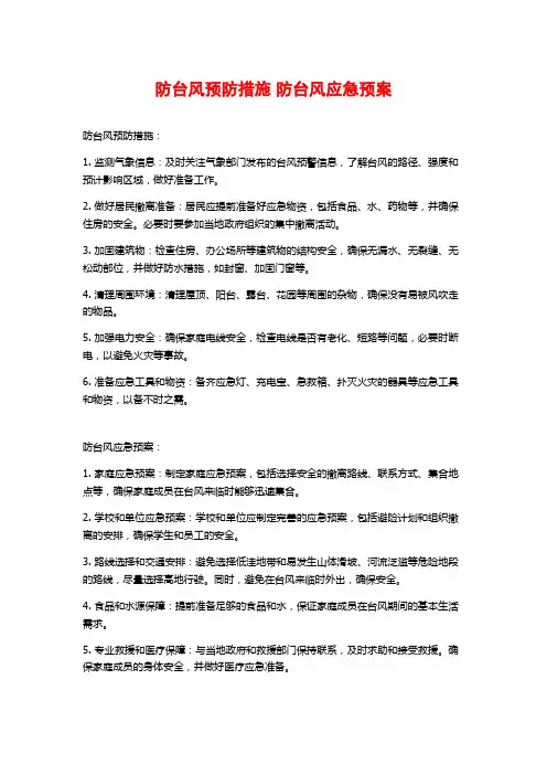 防台风预防措施 防台风应急预案