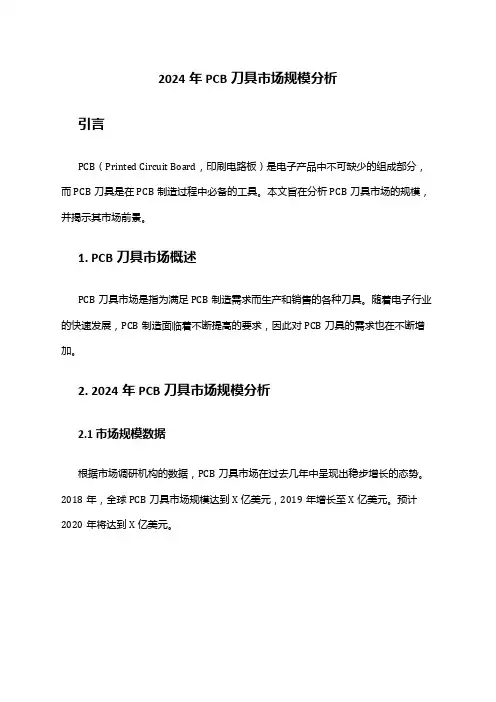 2024年PCB刀具市场规模分析