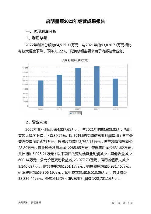 002439启明星辰2022年经营成果报告