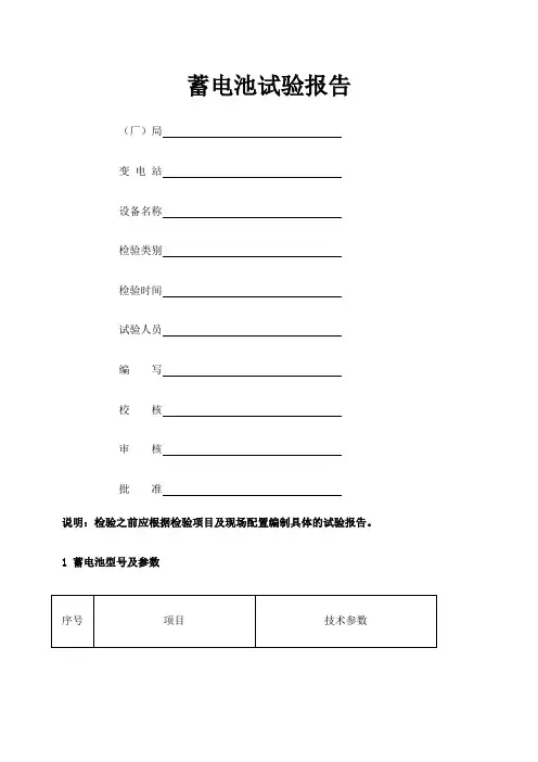 蓄电池试验报告