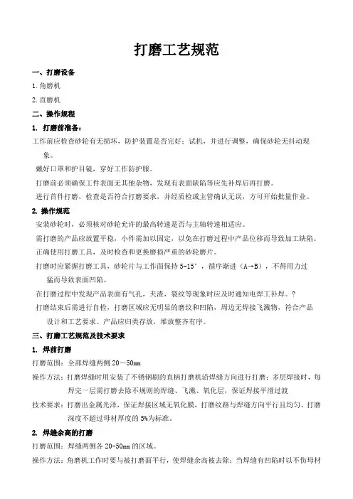 打磨工艺规范