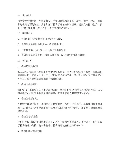 植物学认知实习报告
