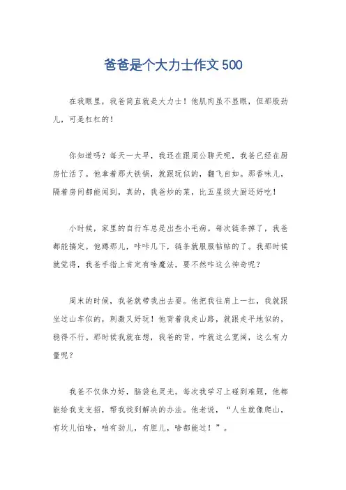 爸爸是个大力士作文500