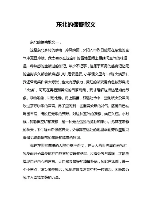 东北的傍晚散文