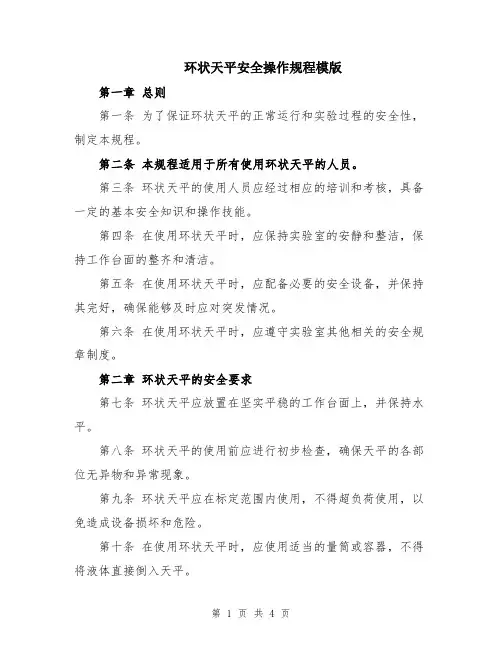 环状天平安全操作规程模版