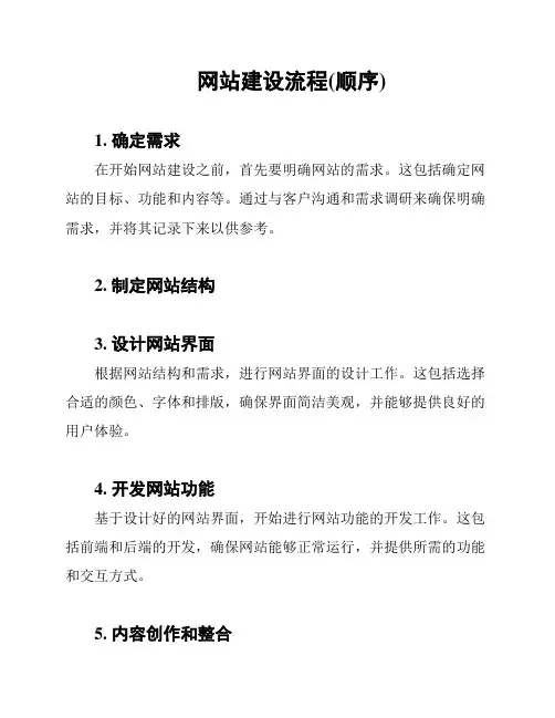 网站建设流程(顺序)