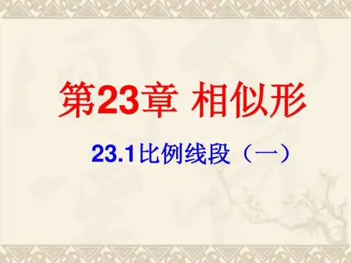 24.1.1 比例线段 课件 (沪科版九年级上册)9