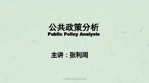 公共政策分析的基本理论框架课件