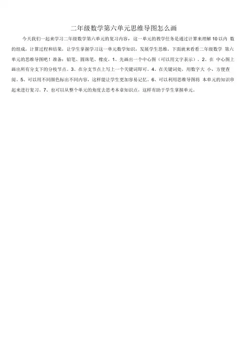 二年级数学第六单元思维导图怎么画