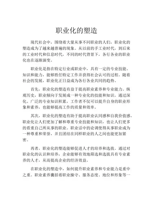 职业化的塑造