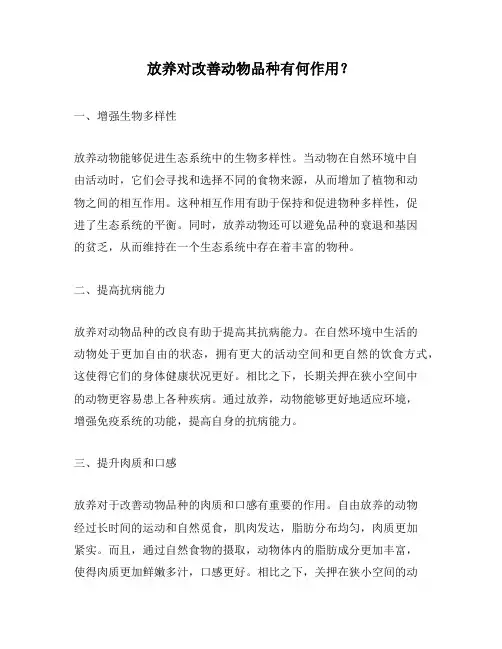 放养对改善动物品种有何作用？