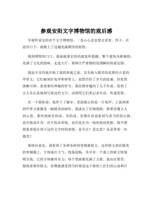 参观安阳文字博物馆的观后感