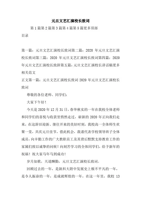 元旦文艺汇演校长致词.doc
