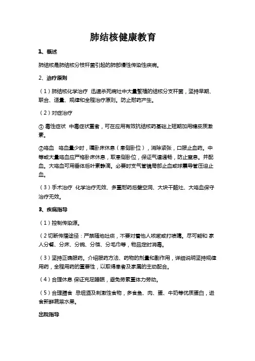 肺结核健康宣教