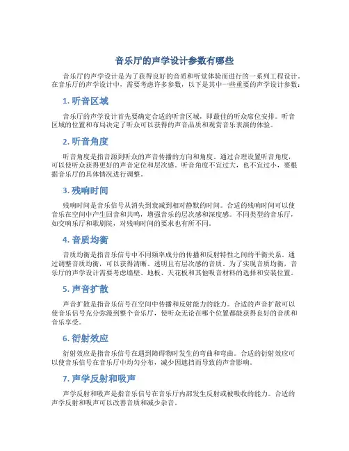 音乐厅的声学设计参数有哪些
