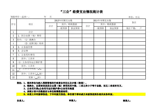 “三公”经费支出情况统计表