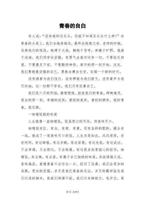 青春的自白_高三作文_2
