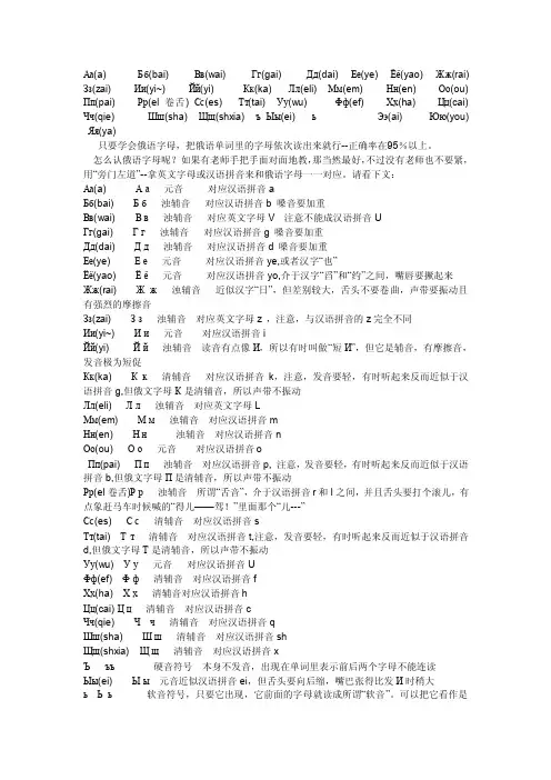 俄语字母表——精选推荐