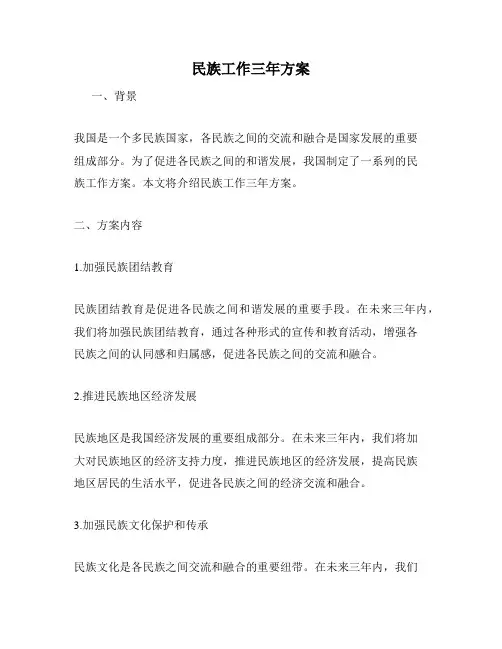 民族工作三年方案