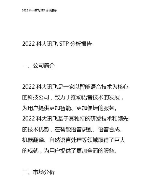 2022科大讯飞STP分析报告