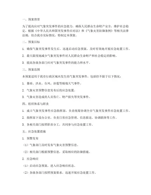 气象突发事件应急处置预案