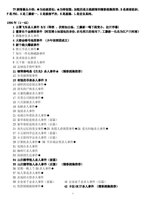 名侦探柯南最全剧情