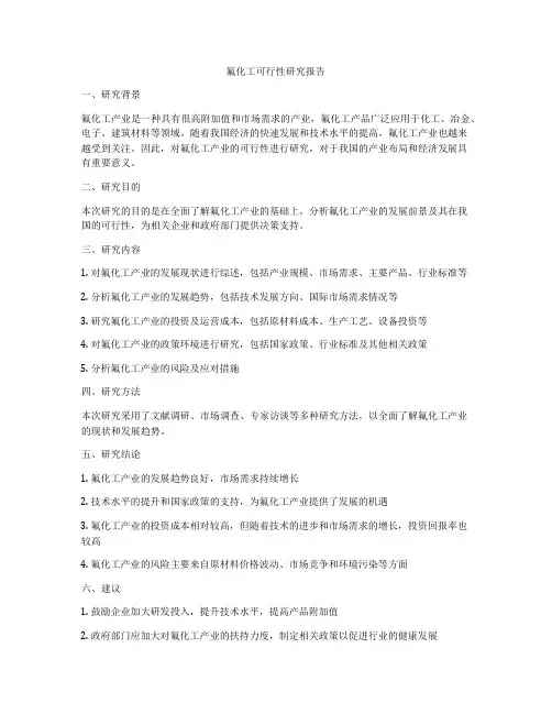 氟化工可行性研究报告