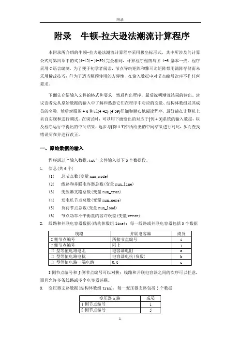附录_潮流计算程序