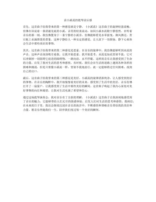 读小溪流的提琴读后感
