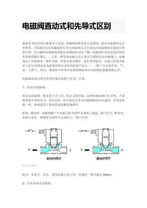 电磁阀直动式和先导式区别