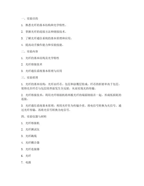 光纤实验实训报告