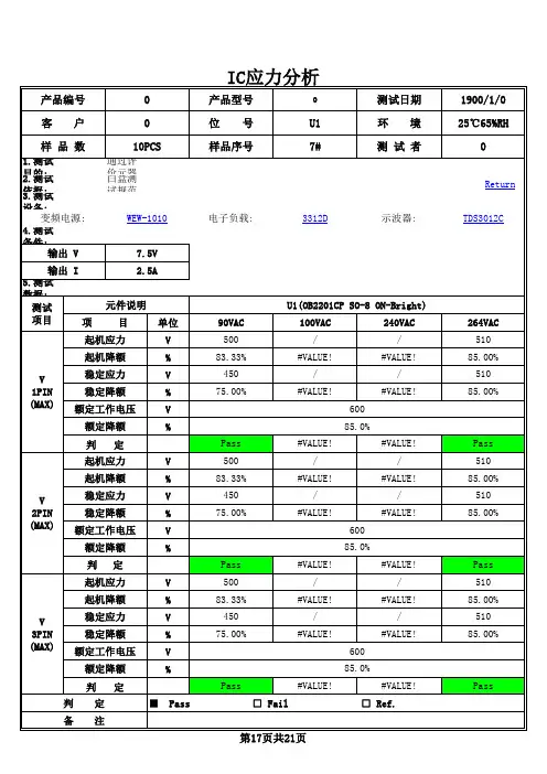 开关电源(模板)应力分析报告中文