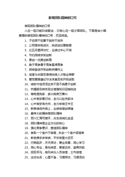 表现团队精神的口号