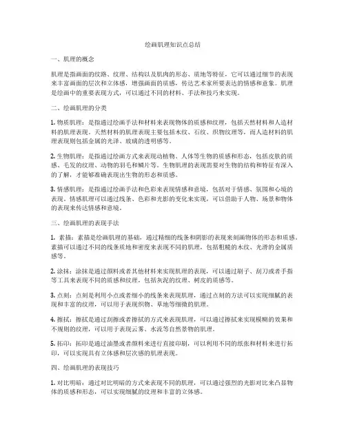 绘画肌理知识点总结