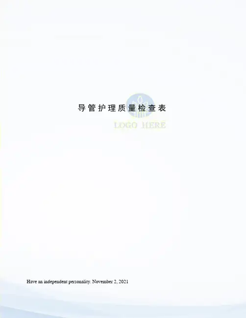 导管护理质量检查表