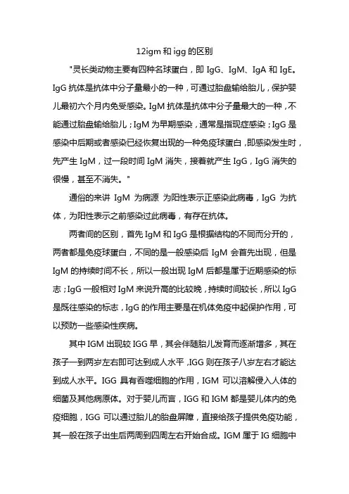12igm和igg的区别