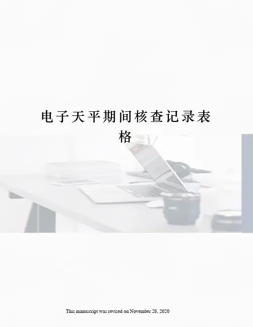 电子天平期间核查记录表格