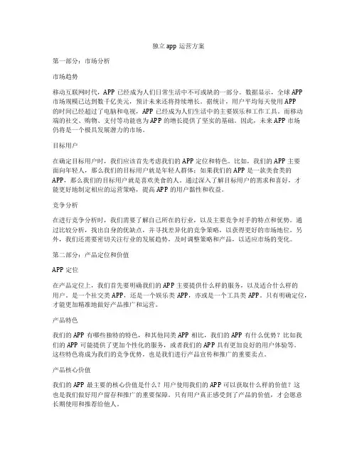 独立app运营方案