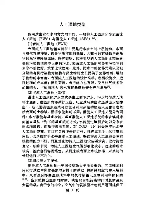 人工湿地类型